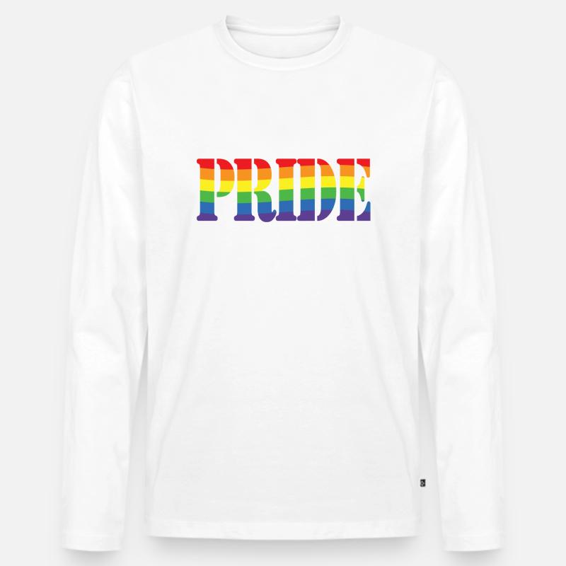 Rainbow Pride - Männer Premium Bio Langarmshirt - Weiß