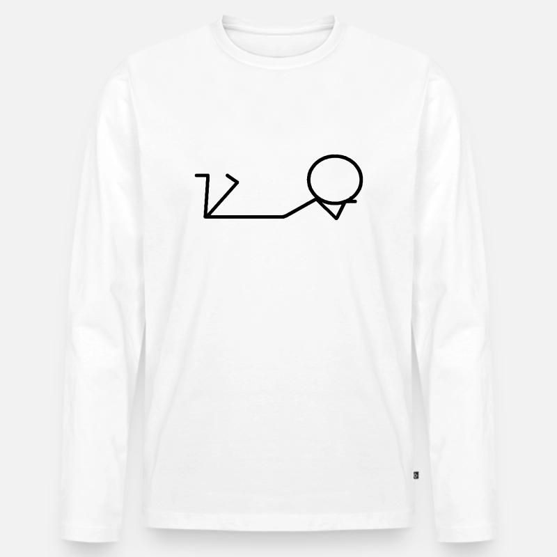 Strichmännchen bauchliegend - Männer Premium Bio Langarmshirt - Weiß