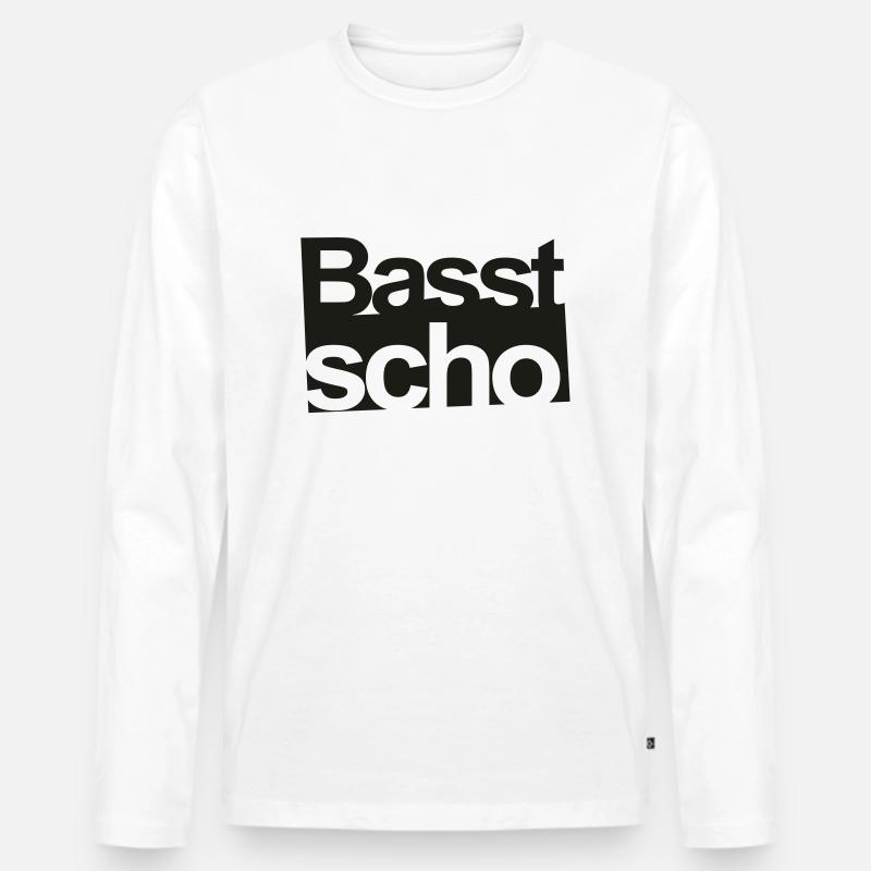 basst_scho_1C2 - Männer Premium Bio Langarmshirt - Weiß