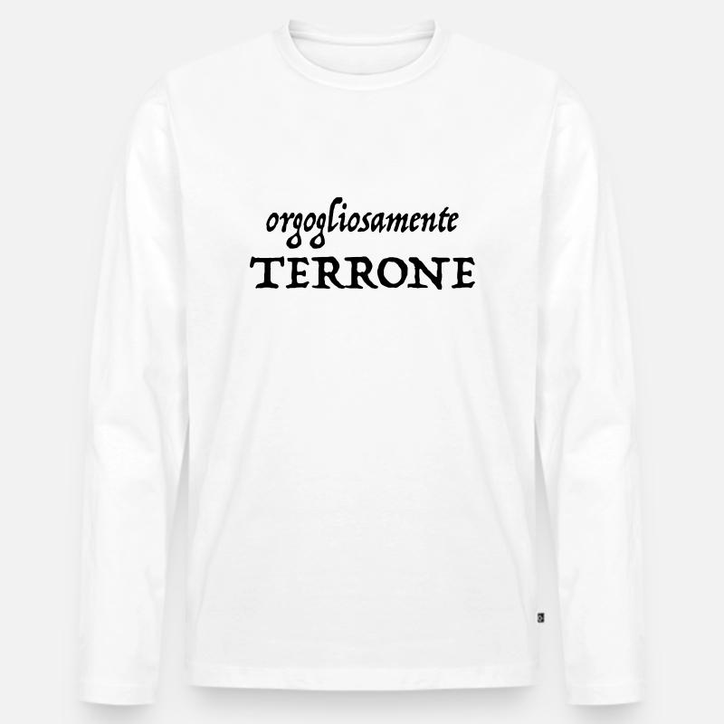 orgogliosamente terrone - Maglia a manica lunga ecologica premium da uomo - bianco