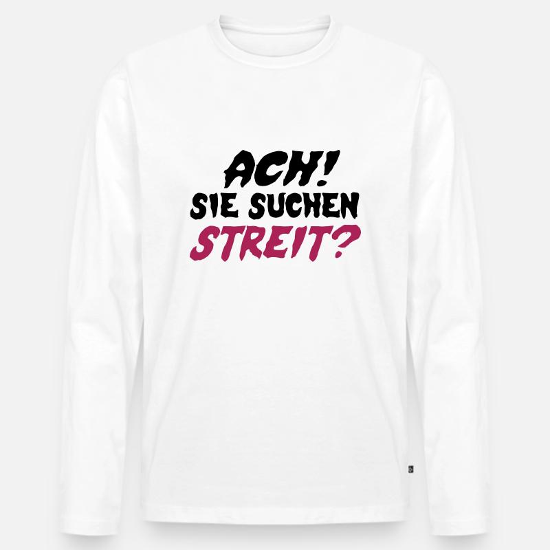 Sie suchen Streit? - Männer Premium Bio Langarmshirt - Weiß