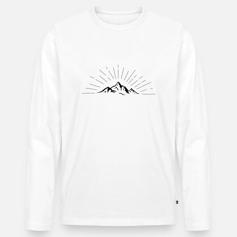 Strahlende Berge - Männer Premium Bio Langarmshirt - Weiß