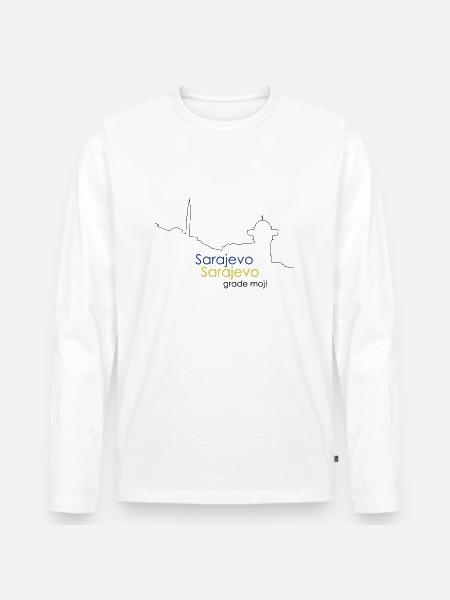 Sarajevo Sarajevo - Männer Premium Bio Langarmshirt - Weiß