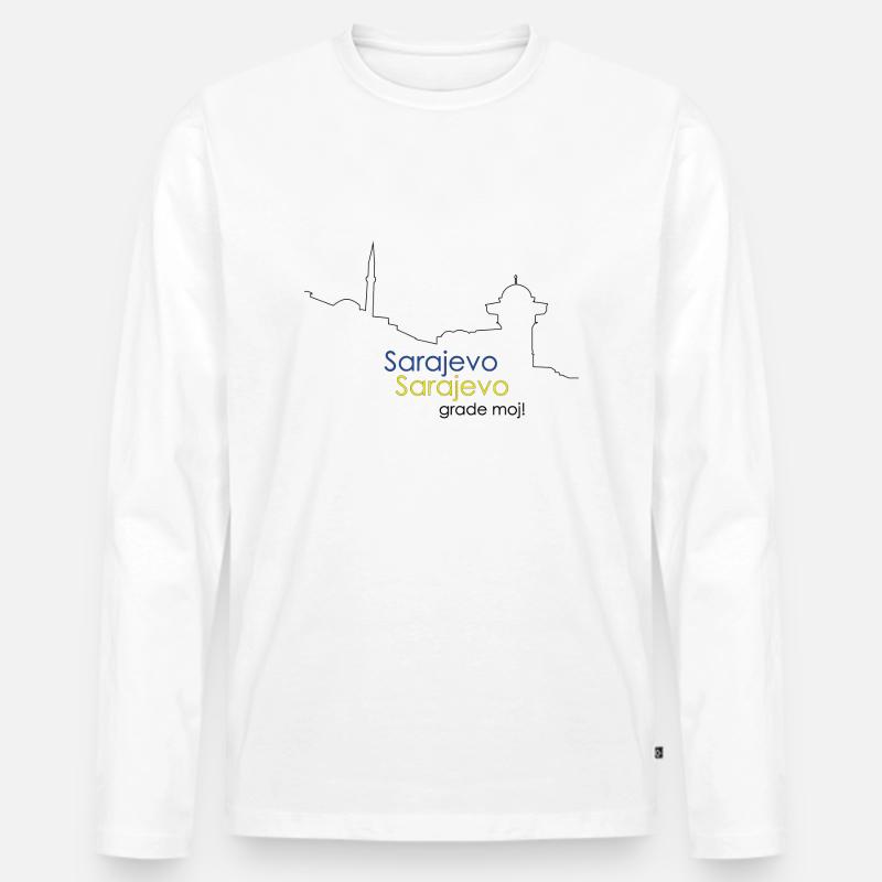 Sarajevo Sarajevo - Männer Premium Bio Langarmshirt - Weiß