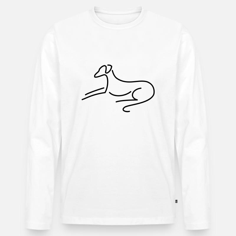 Sloughi - Männer Premium Bio Langarmshirt - Weiß