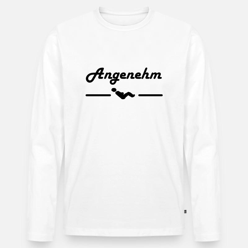 Angenehm - Männer Premium Bio Langarmshirt - Weiß