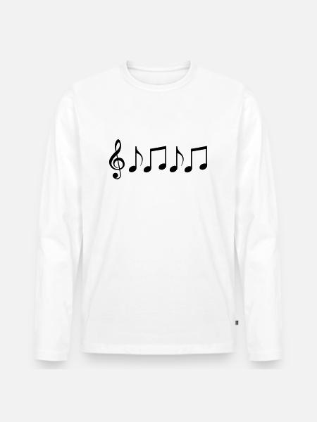 noten - Männer Premium Bio Langarmshirt - Weiß