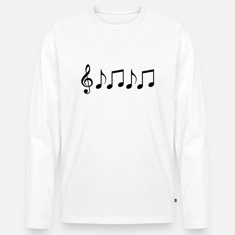 noten - Männer Premium Bio Langarmshirt - Weiß
