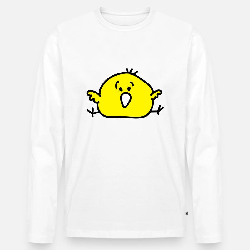 dickes Vögelchen - Männer Premium Bio Langarmshirt - Weiß