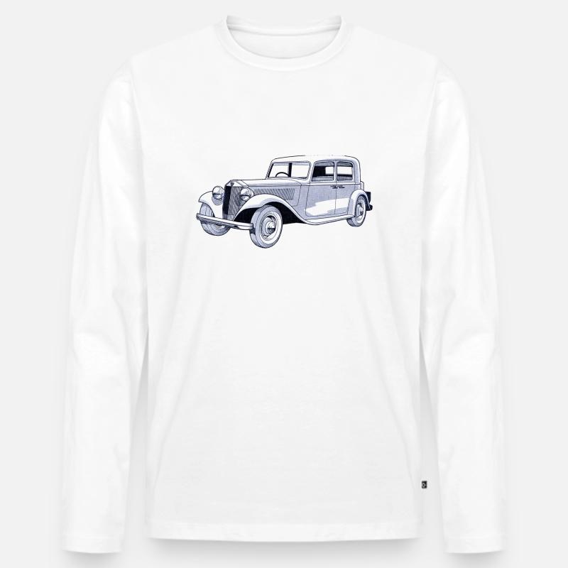 Oldtimer - Männer Premium Bio Langarmshirt - Weiß