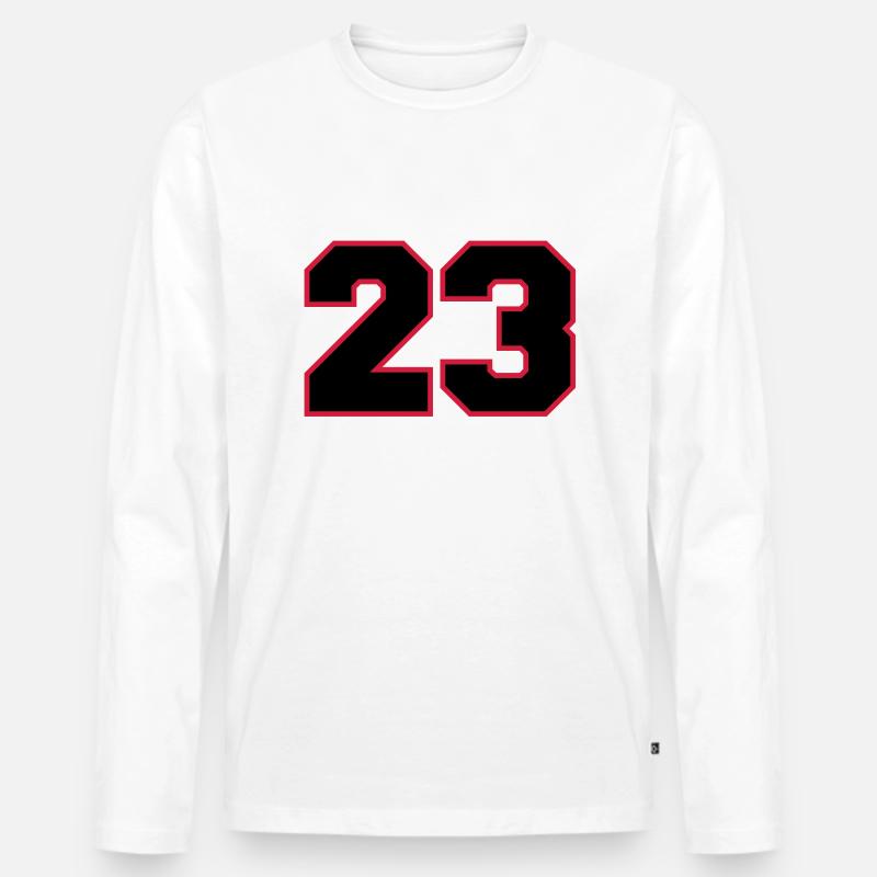 number23 - Männer Premium Bio Langarmshirt - Weiß