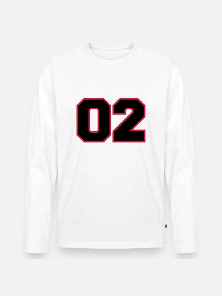 number02 - Men's Premium Organic Long Sleeve Shirt - white