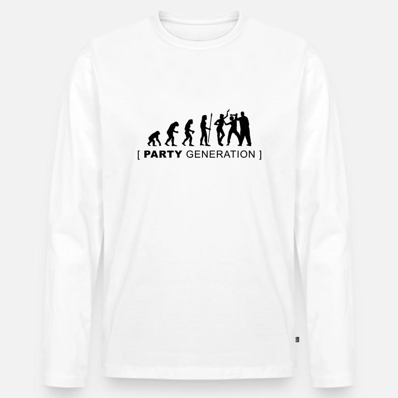 evolution_party - Männer Premium Bio Langarmshirt - Weiß