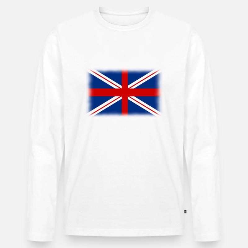 drapeau anglais - Männer Premium Bio Langarmshirt - Weiß