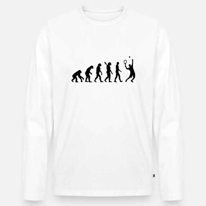 Evolution Tennis - Männer Premium Bio Langarmshirt - Weiß