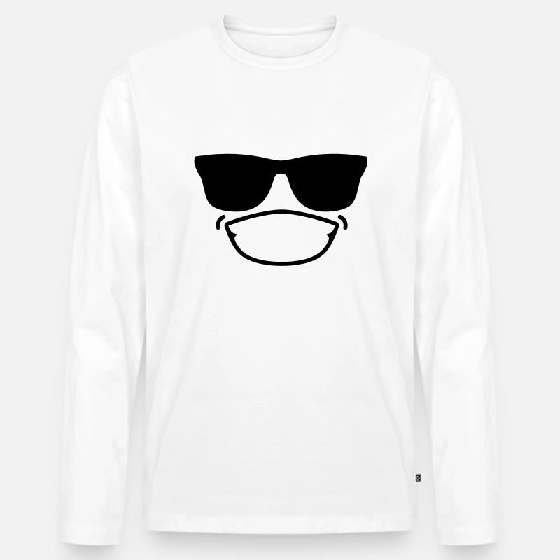 smiley12b - Männer Premium Bio Langarmshirt - Weiß