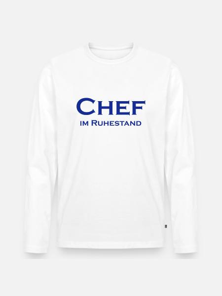 Chef im Ruhestand - Männer Premium Bio Langarmshirt - Weiß