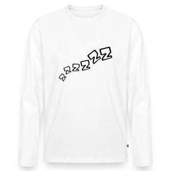 zzz schlafen muede erschoepft schnarchen abend nac - Männer Premium Bio Langarmshirt - Weiß - Vorne - Nico (187cm)