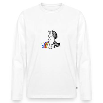 unicorne - T-shirt manches longues Premium bio Homme - blanc - Devant - Nico (187cm)