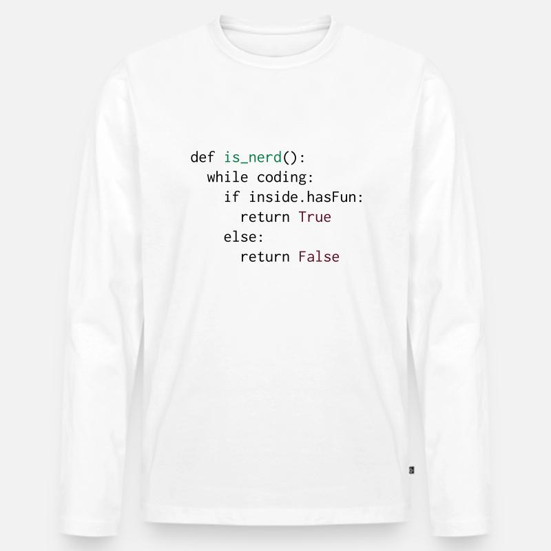 Python Definition von Nerd - Männer Premium Bio Langarmshirt - Weiß