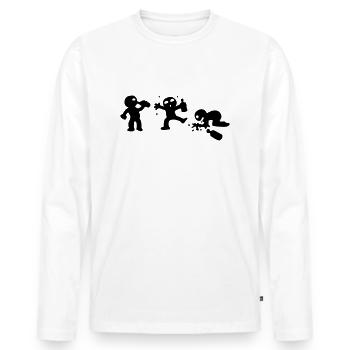 drunk - Men's Premium Organic Long Sleeve Shirt - white - Front - Nico (187cm)