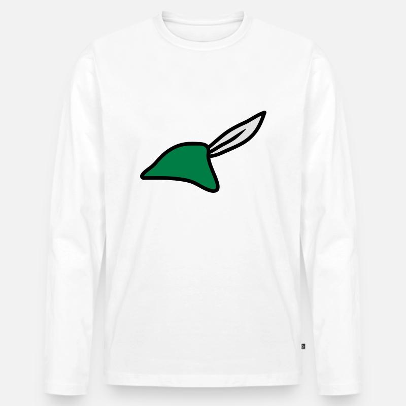 Robin Hood Hat - Männer Premium Bio Langarmshirt - Weiß