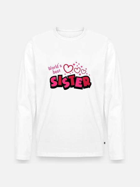 worlds_best_sister_dr3 - Men's Premium Organic Long Sleeve Shirt - white