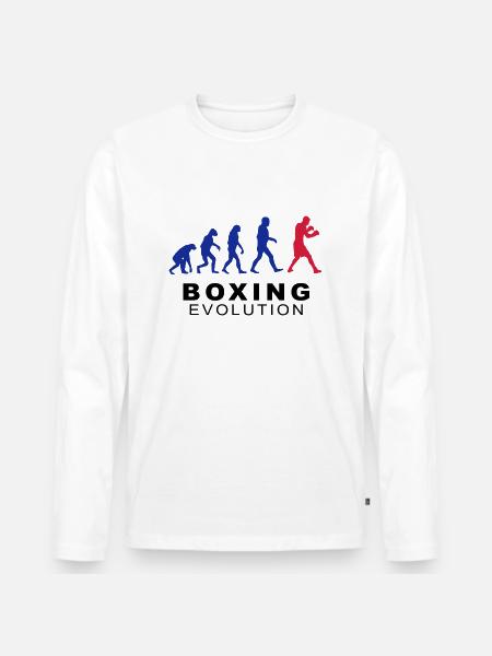 Boxing evolution - Men's Premium Organic Long Sleeve Shirt - white