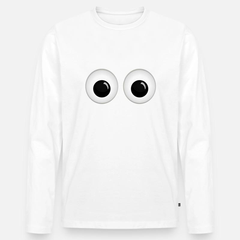 Kulleraugen - Männer Premium Bio Langarmshirt - Weiß