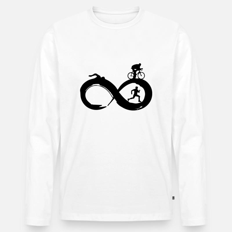 Triathlon - Maglia a manica lunga ecologica premium da uomo - bianco