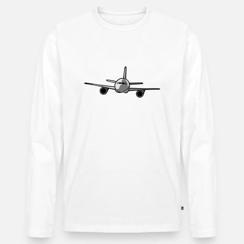 Flugzeug fliegen - Männer Premium Bio Langarmshirt - Weiß