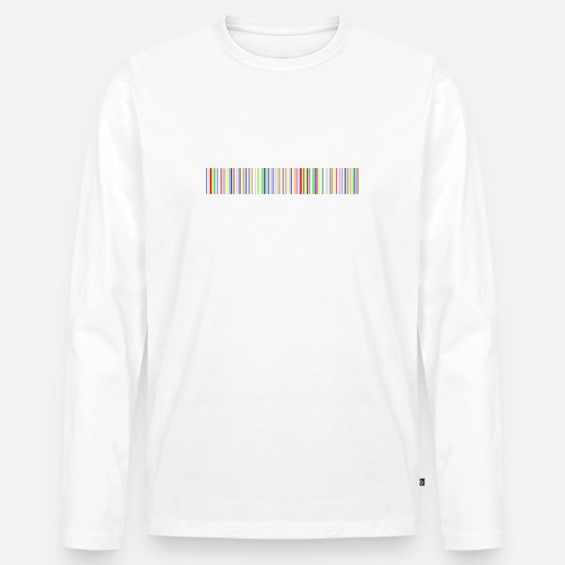 Barcode - Strichcode - Streifen - Codes - Männer Premium Bio Langarmshirt - Weiß