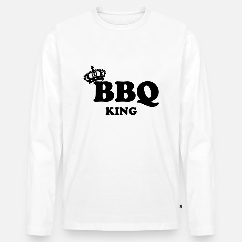 BBQ - Männer Premium Bio Langarmshirt - Weiß