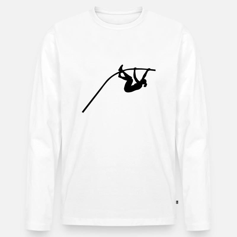 Stabhochsprung - Frau - Männer Premium Bio Langarmshirt - Weiß