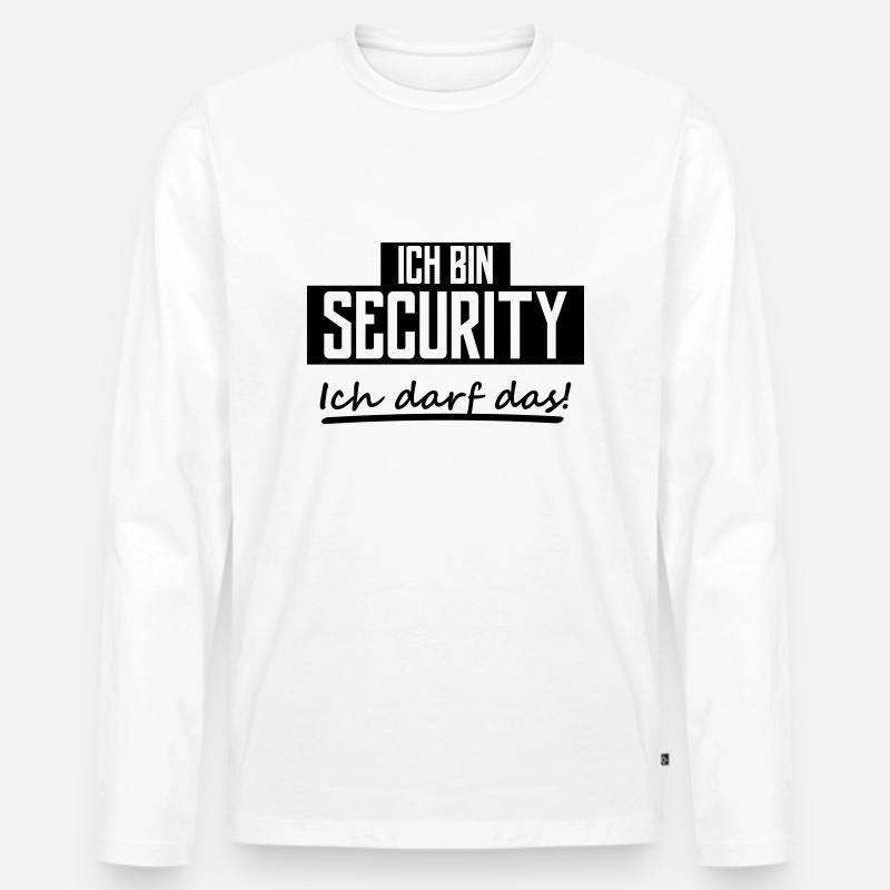 ich bin security - Männer Premium Bio Langarmshirt - Weiß
