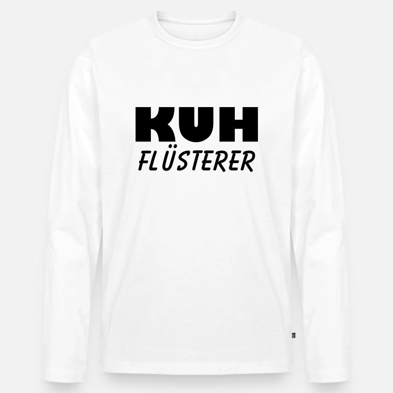 kuh flüsterer - Männer Premium Bio Langarmshirt - Weiß