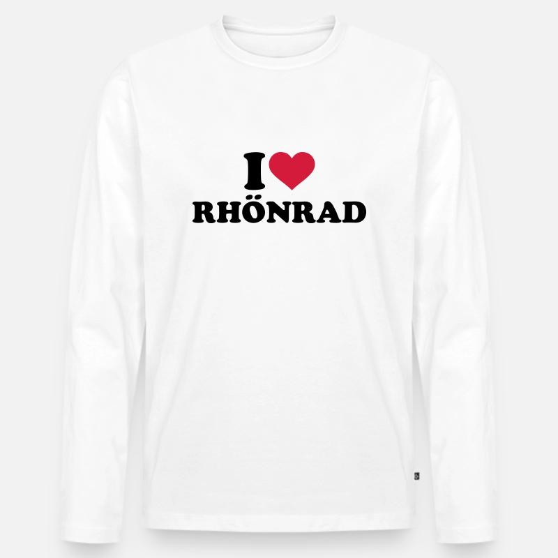 Rhönrad - Männer Premium Bio Langarmshirt - Weiß