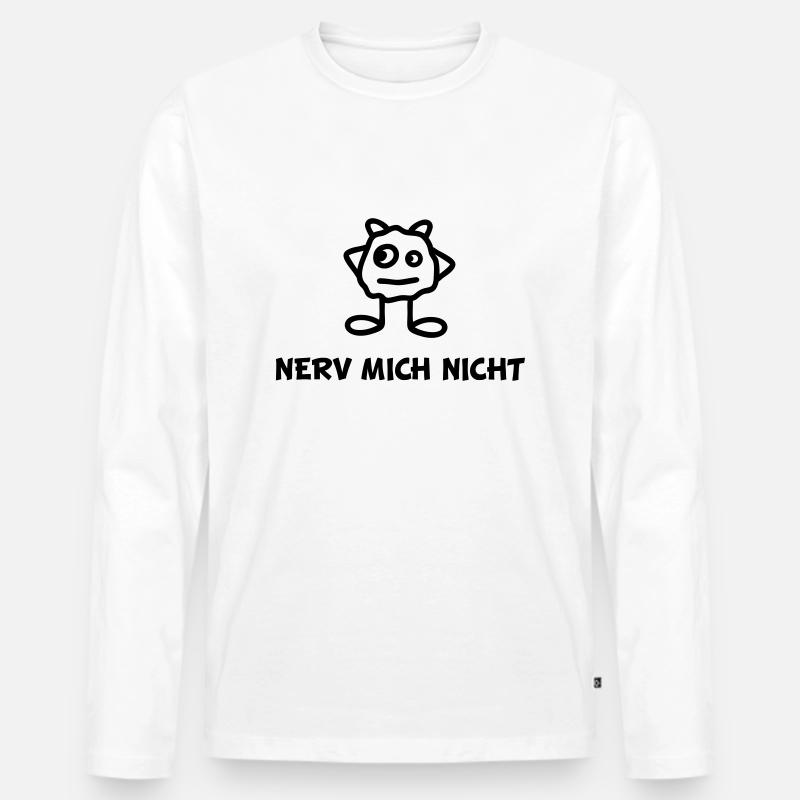 Monster - Nerv mich nicht - Männer Premium Bio Langarmshirt - Weiß