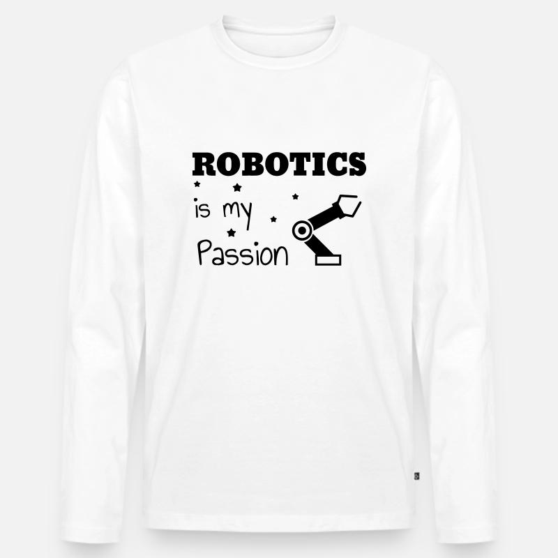 Robotik / Roboter / Robot / Robotics - Männer Premium Bio Langarmshirt - Weiß