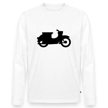 Silhouette Schwalbe (simplifiée) - T-shirt manches longues Premium bio Homme - blanc - Devant - Nico (187cm)