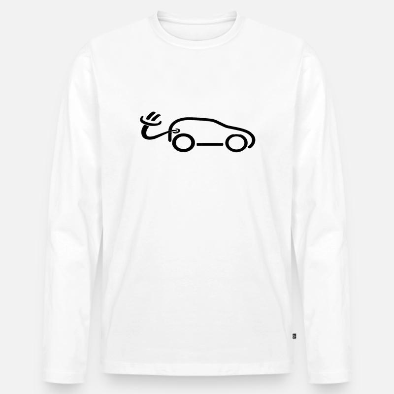 e auto b - Männer Premium Bio Langarmshirt - Weiß