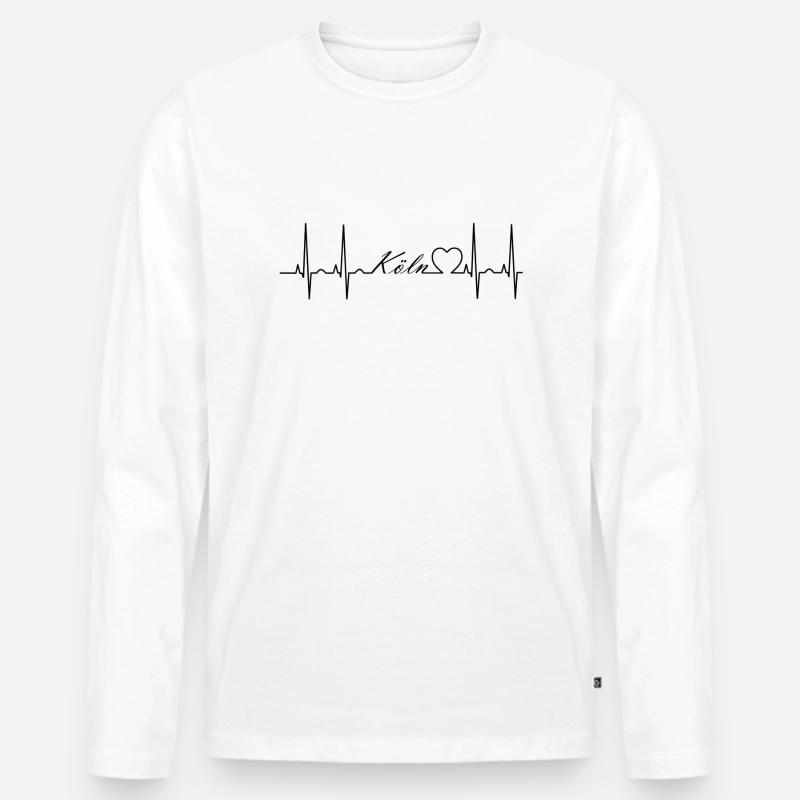 Köln - Männer Premium Bio Langarmshirt - Weiß