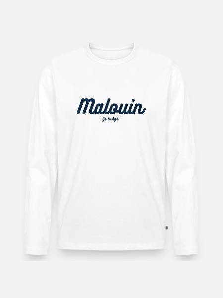 Malouin - T-shirt manches longues Premium bio Homme - blanc