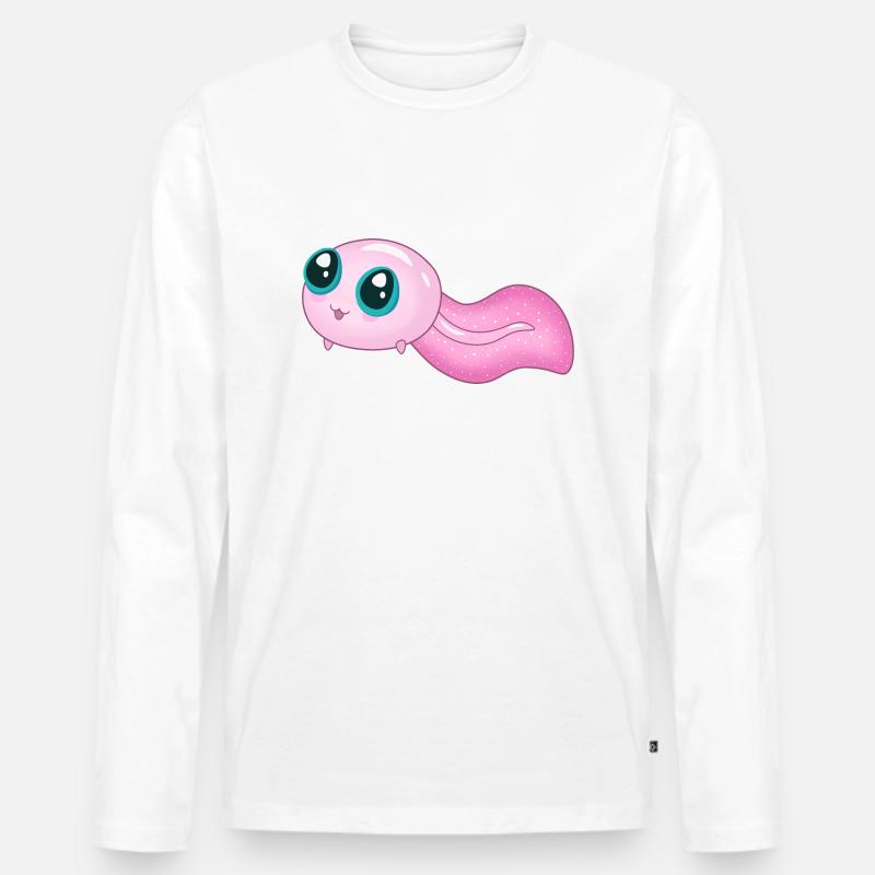 Süße rosa Kaulquappe - Männer Premium Bio Langarmshirt - Weiß