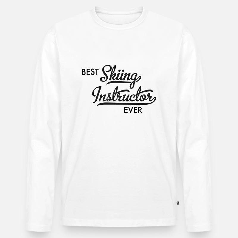 Skilehrer - Männer Premium Bio Langarmshirt - Weiß