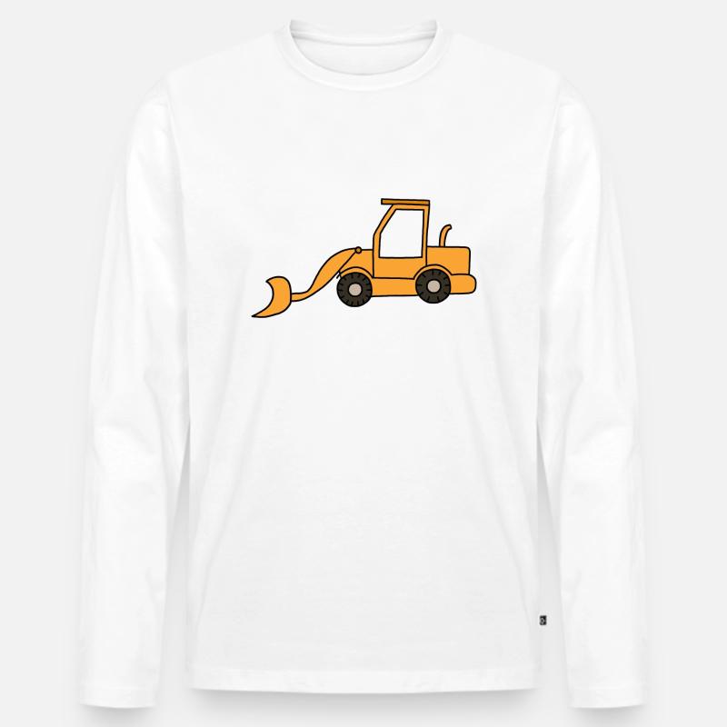 Radlader - Männer Premium Bio Langarmshirt - Weiß