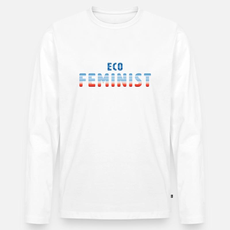 Eco Feminist | Warming Stripes - Männer Premium Bio Langarmshirt - Weiß