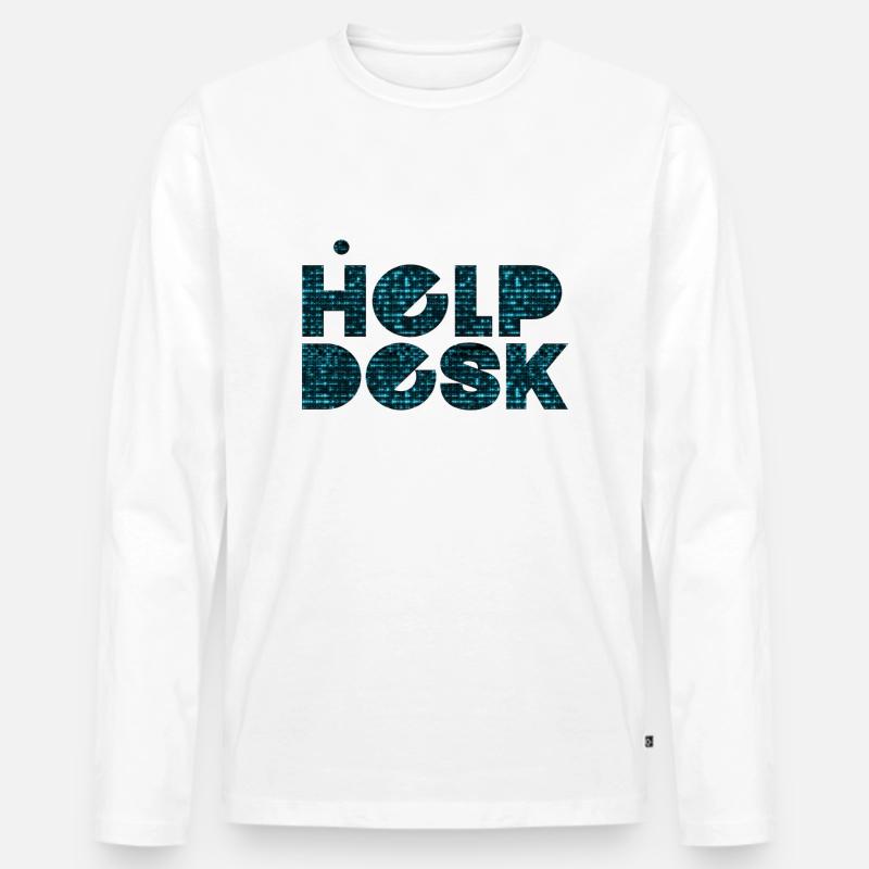 Helpdesk IT-Support-Geek Computer-Computer-Geek - Männer Premium Bio Langarmshirt - Weiß