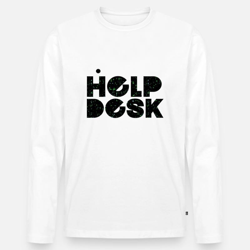 Helpdesk IT-Support-Geek Computer-Computer-Geek - Männer Premium Bio Langarmshirt - Weiß