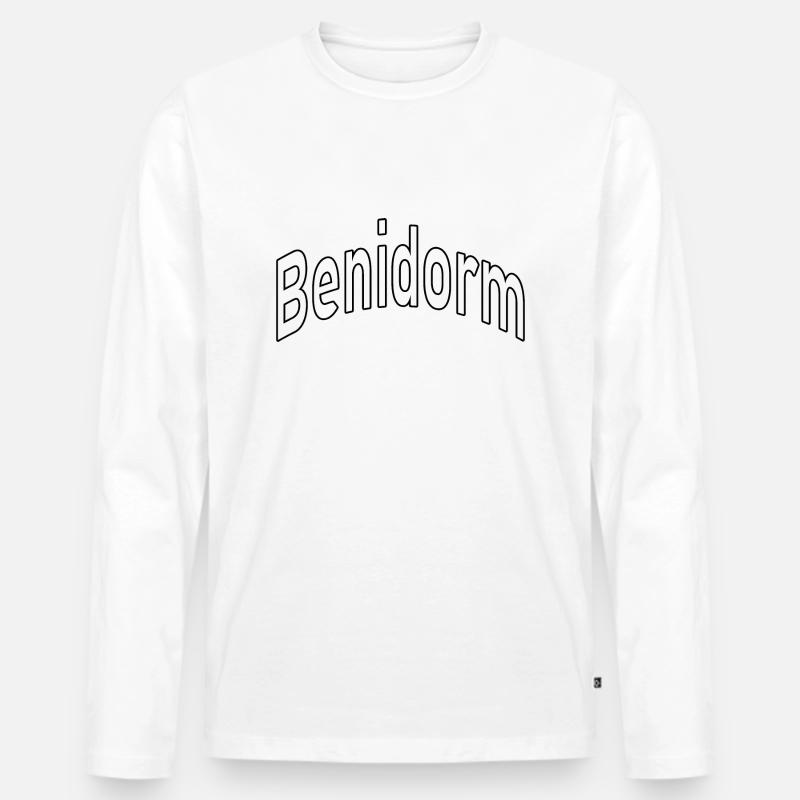 Benidorm - Männer Premium Bio Langarmshirt - Weiß